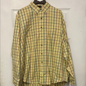 (🔥4 For $20) Gant Harbor Cloth Men's XL Yellow Checkered Button Down Shirt